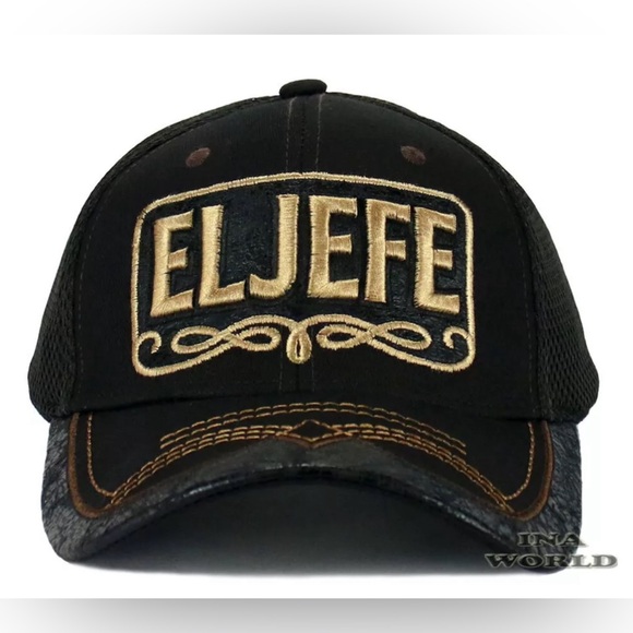 MEXICAN Hat EL JEFE Western Style Embroidered Trucker Mesh Snapback Baseball Cap - Picture 2 of 8
